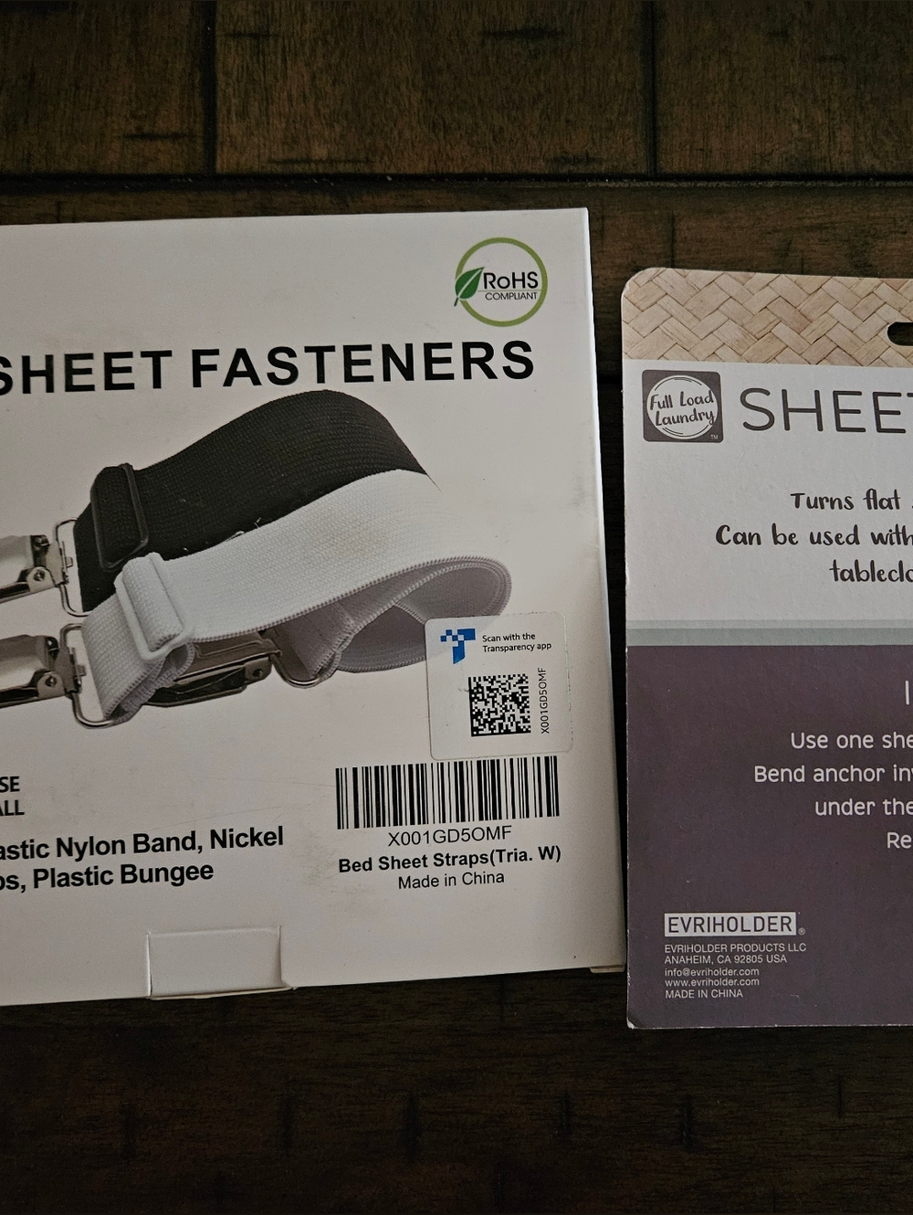 Sheet Fasteners Bed Sheet Straps - Black and White